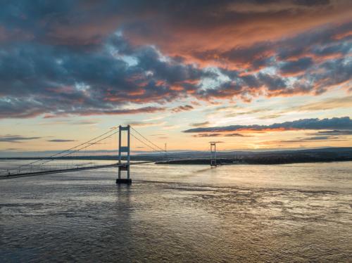 Pont Severn crossing entre l'Angleterre et le Pays de Galles